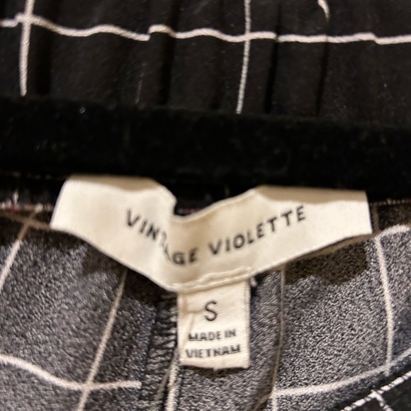 Vintage Violette Windowpane style tie waist pants - Picture 2 of 2